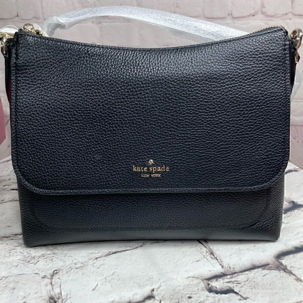 KATE SPADE melody flap pebbled leather shoulder bag crossbody bag nwt